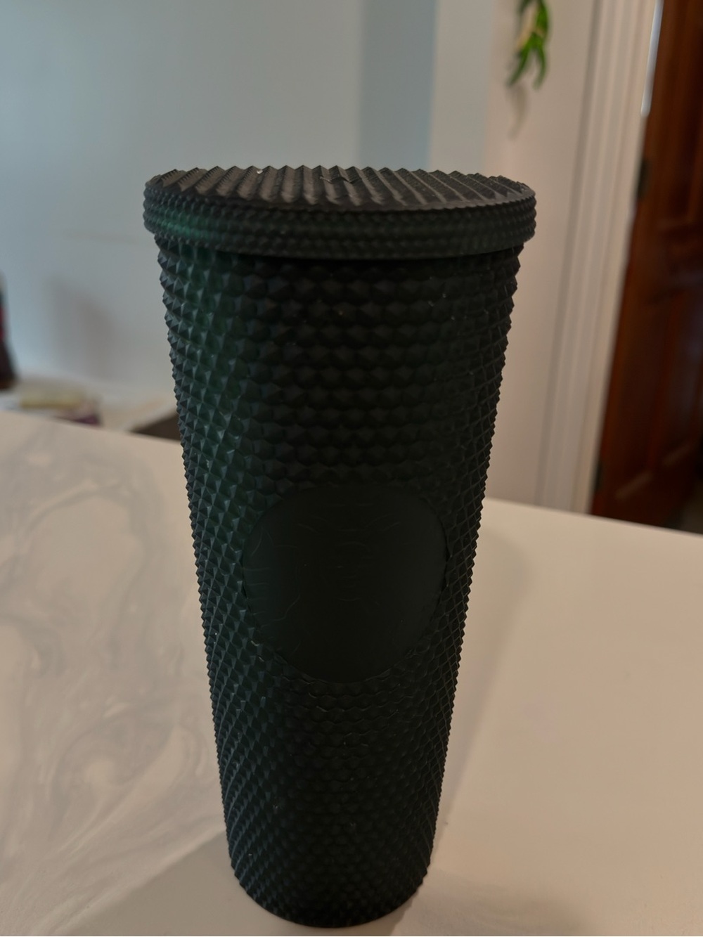 Matte Hunter Green Textured Travel Tumbler with Lid
